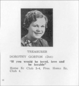 1936 Flathead yearbook Dorothy treasurer